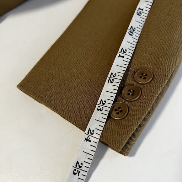 SMYTHE Sz 4 Skinny Lapel Long Wool Coat One Button in Camel Tan - Picture 10 of 12